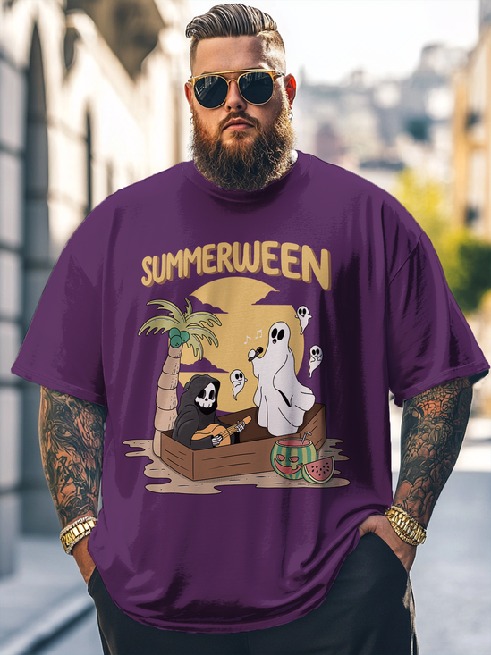 Hardaddy x Kimprut Imut Big Size Men's Summer Halloween Skull Art Loose T-shirt