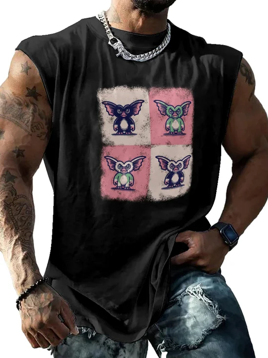 Hardaddy X Artist Marcio Lima Mens Crewneck Tank Tops Bat Beach Sleeveless Shirt