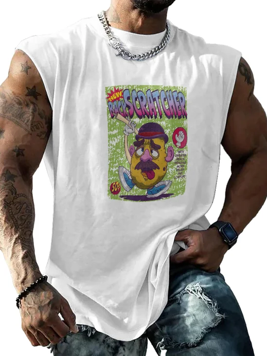 Hardaddy X Artist Marcio Lima Mens Crewneck Tank Tops Back Scratcher Beach Sleeveless Shirt