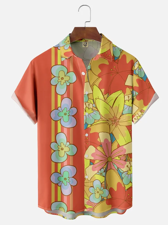 Hardaddy x Stephen Wade Moisture Wicking Tropical Flora Chest Pocket Hawaiian Shirt