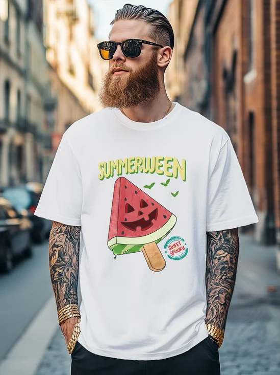 Hardaddy x Kimprut Imut Men's Summer Watermelon Art Fitted T-shirts
