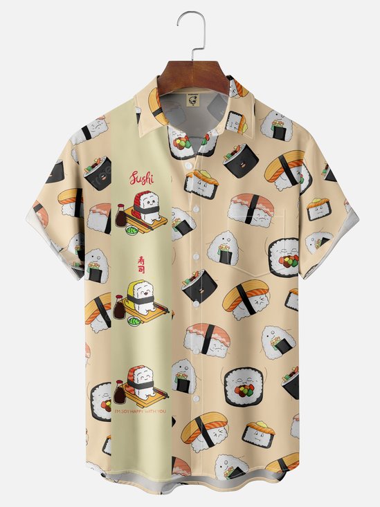 Hardaddy X Kimprut Imut Moisture-wicking Japanese Sushi Chest Pocket Bowling Shirt