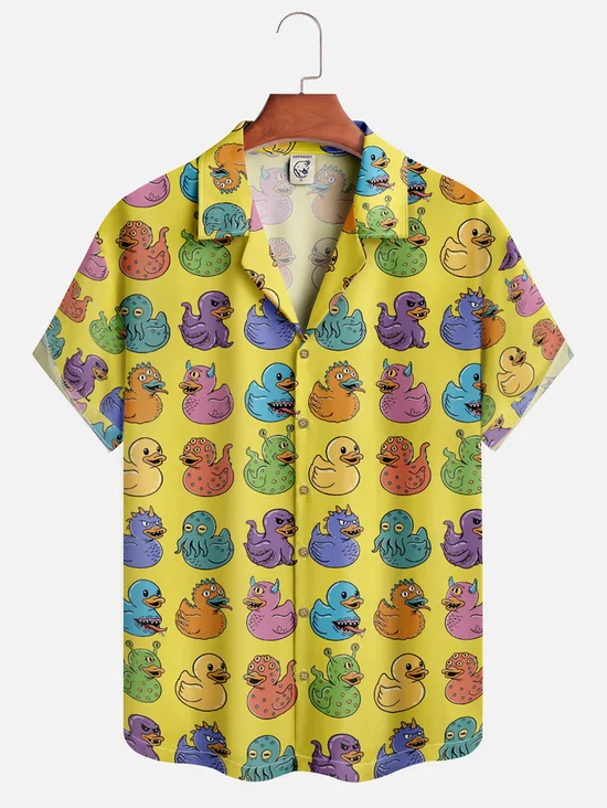 Hardaddy X Coffee Man Tall Size Moisture-wicking Ducks Aloha Camp Shirt