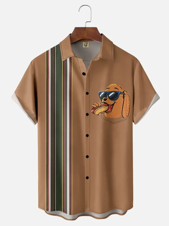 Moisture Wicking Hot Dog Day Bowling Shirt