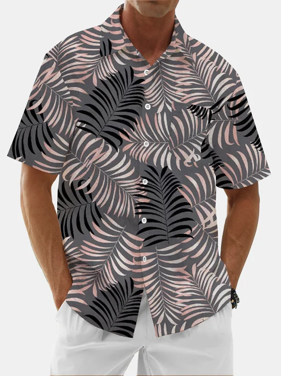 Moisture Wicking Vintage Botanical Hawaiian Shirt