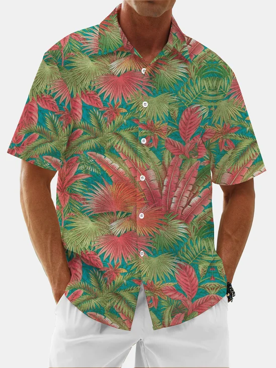 Moisture Wicking Vintage Floral Hawaiian Shirt