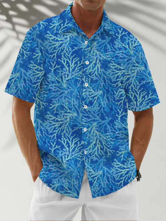 Moisture Wicking Vintage Coral Hawaiian Shirt