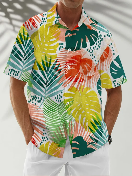 Moisture Wicking Vintage Floral Hawaiian Shirt