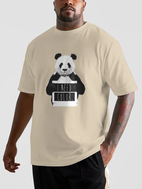 Hardaddy X Balazs Solti Men's Panda Short Sleeve T-shirt Graphic Tee