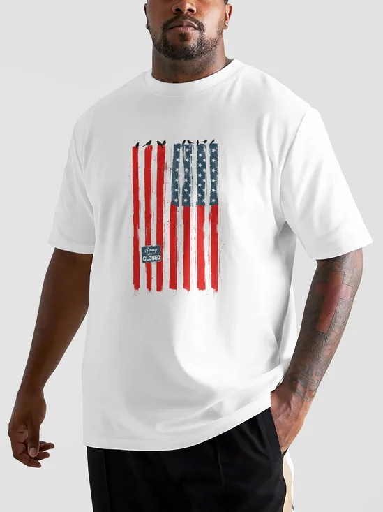 Hardaddy X Balazs Solti Men's American Flag Short Sleeve T-shirt Graphic Tee