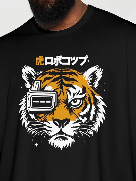 Hardaddy X Contatoeoli Studio Mens Japanese Tiger Short Sleeve T-shirt Graphic Tee
