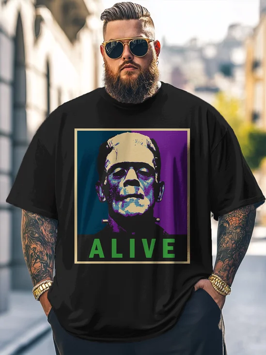 Hardaddy x Valentina Bjekovic Big Size Men's Funny Characters Illustration Multicolor Loose T-shirt