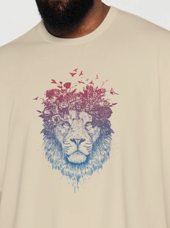 Hardaddy X Balazs Solti Men's Lion Short Sleeve T-shirt Graphic Tee