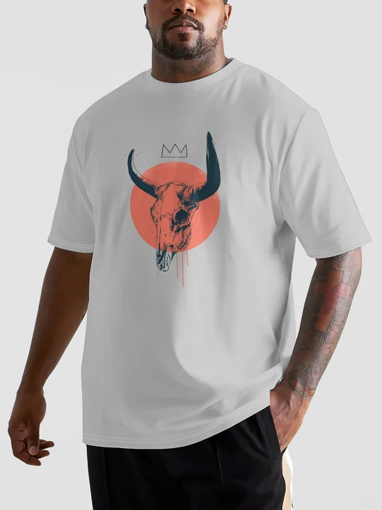 Hardaddy X Balazs Solti Men's Sheep Skull Short Sleeve T-shirt Graphic Tee