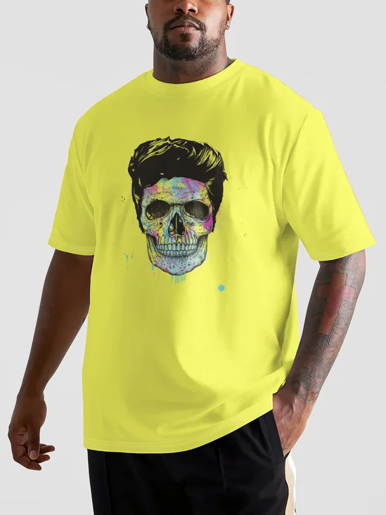 Hardaddy X Balazs Solti Men's Music Rock Skull Short Sleeve T-shirt Graphic Tee