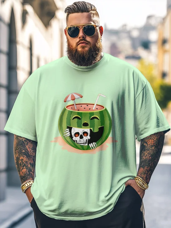 Hardaddy x Kimprut Imut Big Size Men's Fun Summer Halloween Multicolor Loose T-shirt