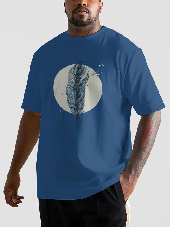 Hardaddy X Balazs Solti Men's Feather Short Sleeve T-shirt Graphic Tee