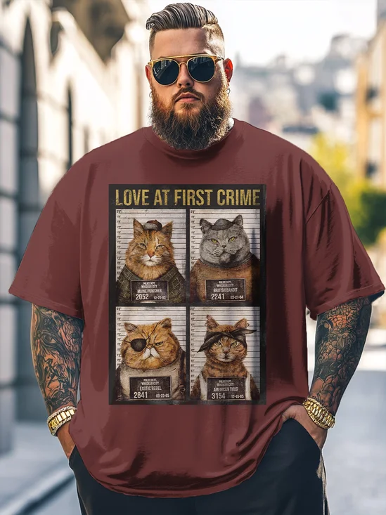 Hardaddy x Mikekoubou Big Size Men's Cat Funny Photo Art Loose T-shirt