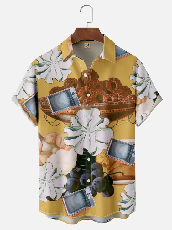 Hardaddy X Emmar Studio Moisture Wicking Vintage Floral TV Chest Pocket Hawaiian Shirt