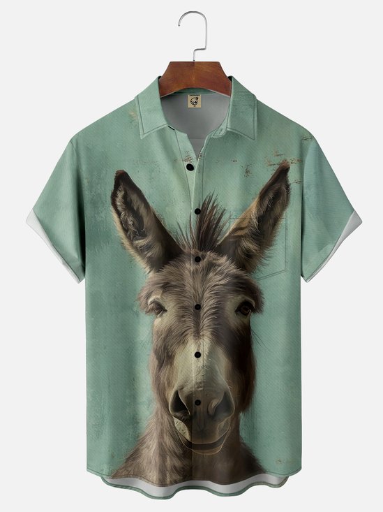 Moisture-wicking Donkey Chest Pocket Casual Shirt
