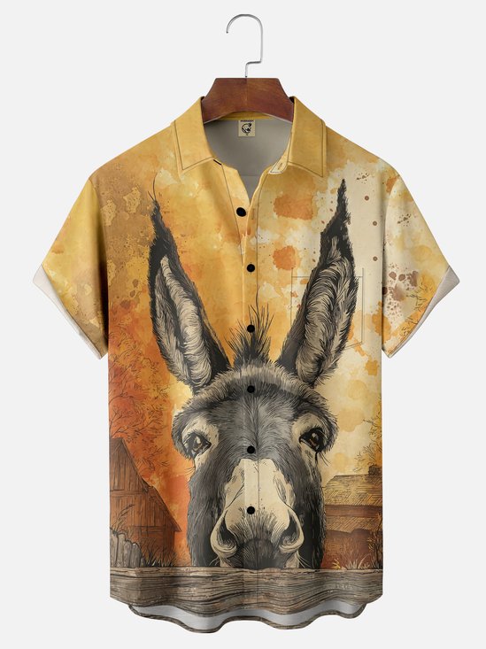 Moisture-wicking Donkey Chest Pocket Casual Shirt