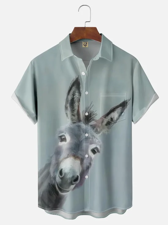 Moisture-wicking Donkey Chest Pocket Casual Shirt