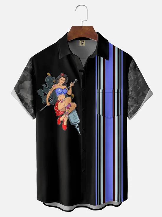 Hardaddy X John Nelson Moisture-wicking Beauty Chest Pocket Hawaiian Shirt
