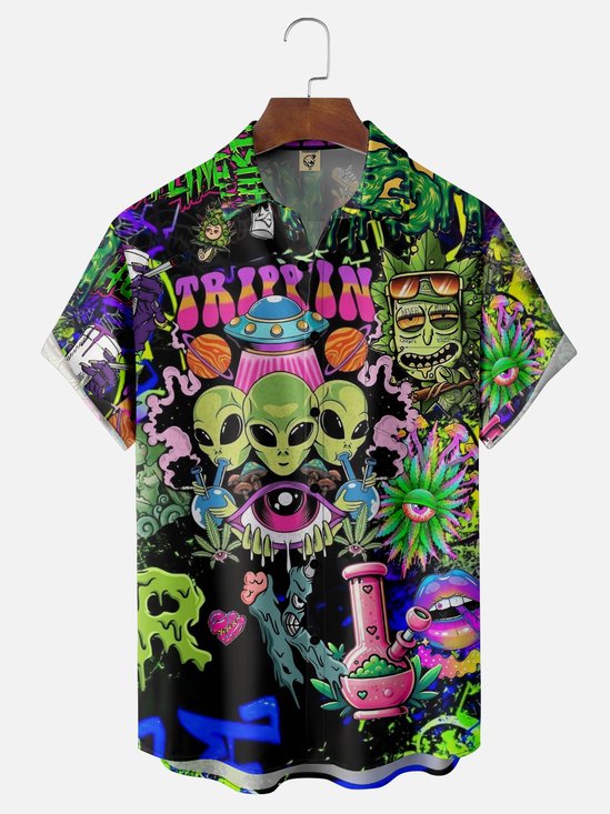 Moisture-wicking Alien Chest Pocket Casual Shirt
