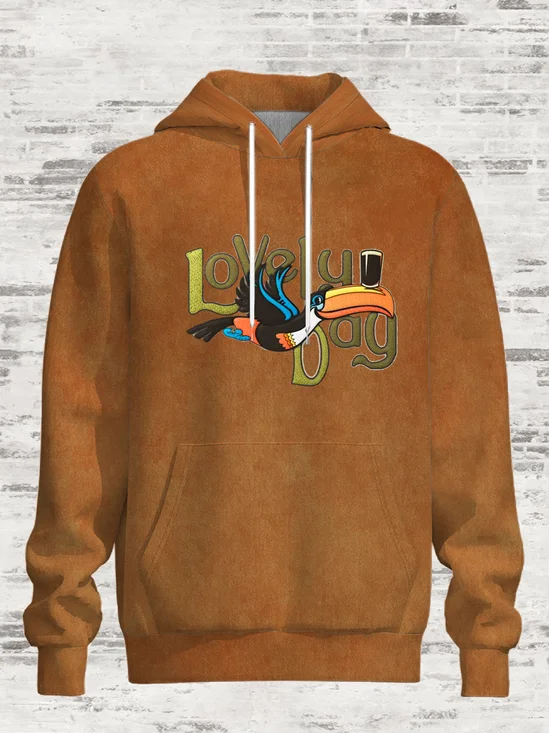 Retro Beer Toucan Casual Hoodie Sweatshirt