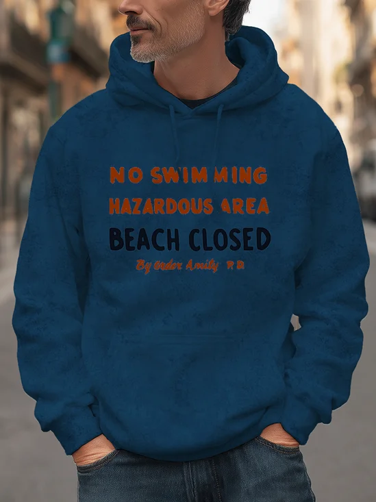 No Swimming Warning Hoodie Sweatshirt