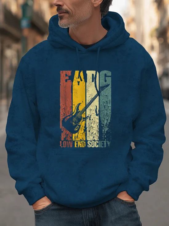 Retro Rock Gradient Guitar Geometric Hoodie Sweatshirt