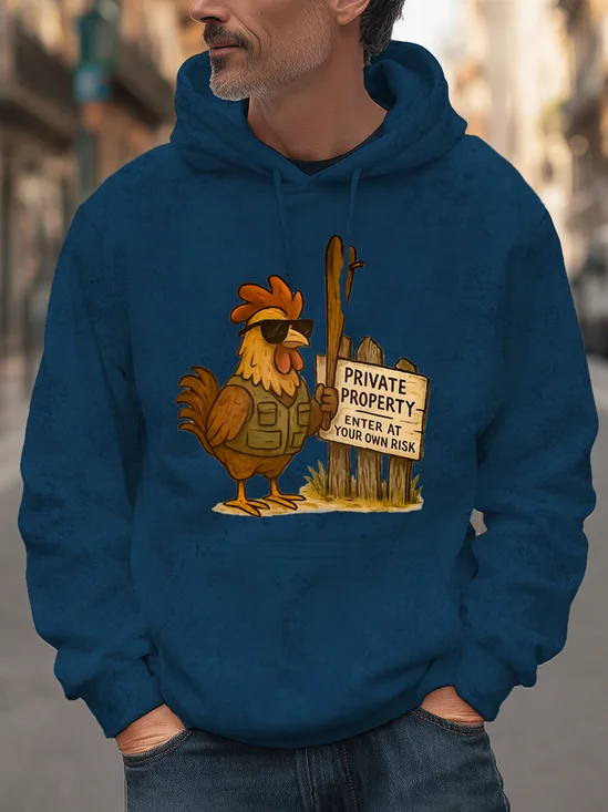 Funny Chicken Warning Hoodie Sweatshirt