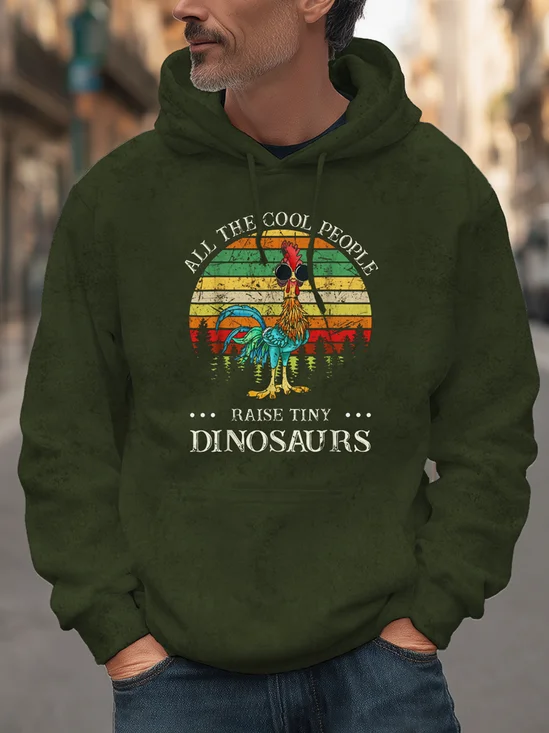 Retro Fun Chicken Text Letters Hoodie Sweatshirt