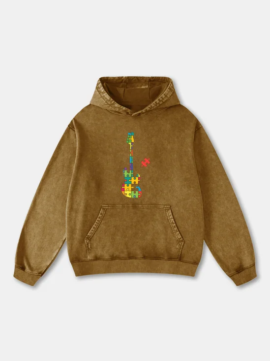 Geometric Color Block Puzzle Hoodie Sweatshirt