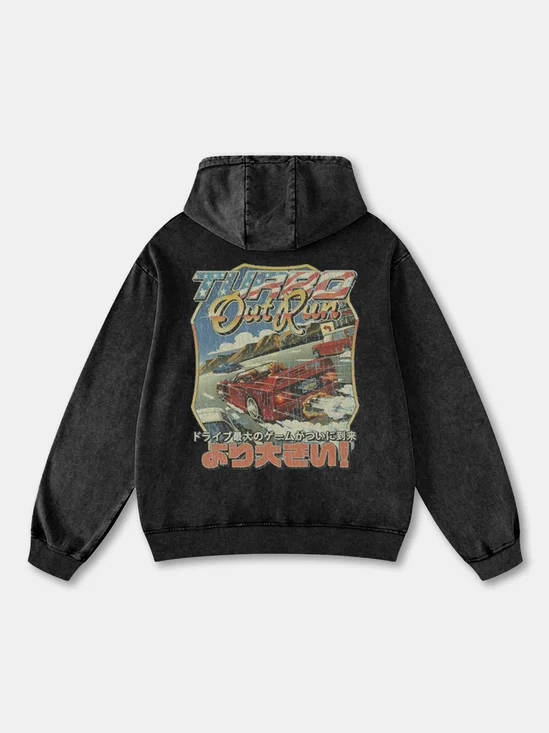 Vintage Distressed Racing Poster Hoodie Sweatshirt