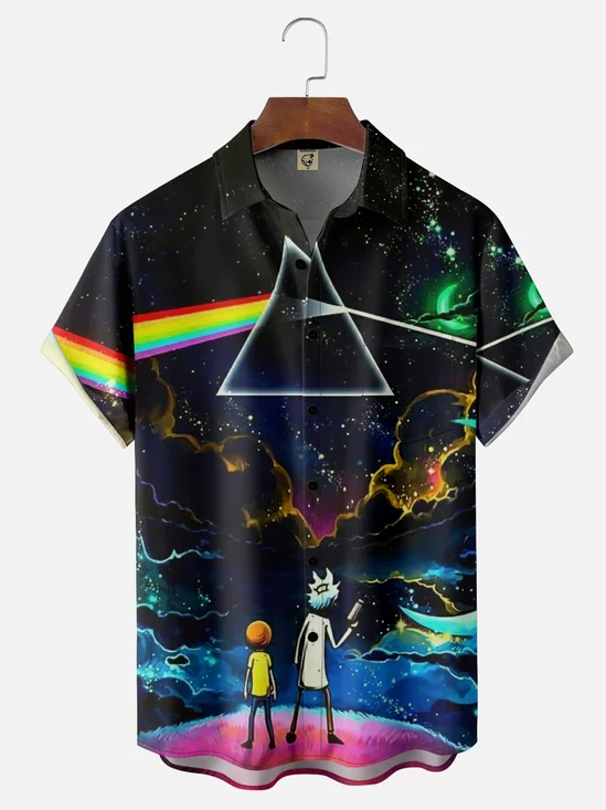 Moisture-wicking Space Technology Science Chest Pocket Casual Shirt