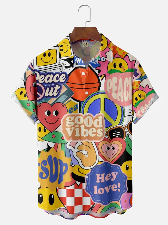 Moisture-wicking Hippie Good Vibe Chest Pocket Casual Shirt