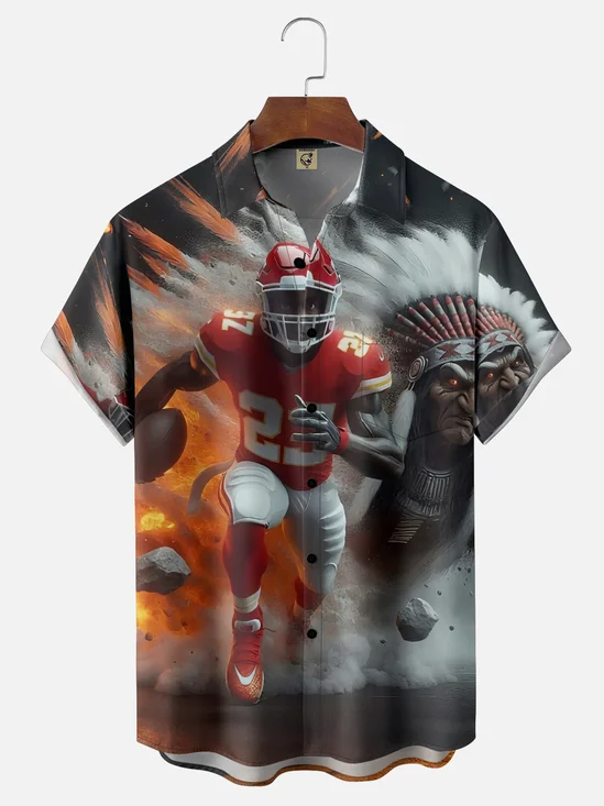 Moisture Wicking Kansas City Chiefs Chest Pocket Hawaiian Shirt