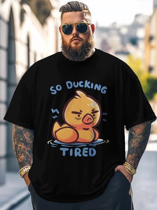 Hardaddy x Techranova Big Size Men's Funny Yellow Duck Loose T-shirt