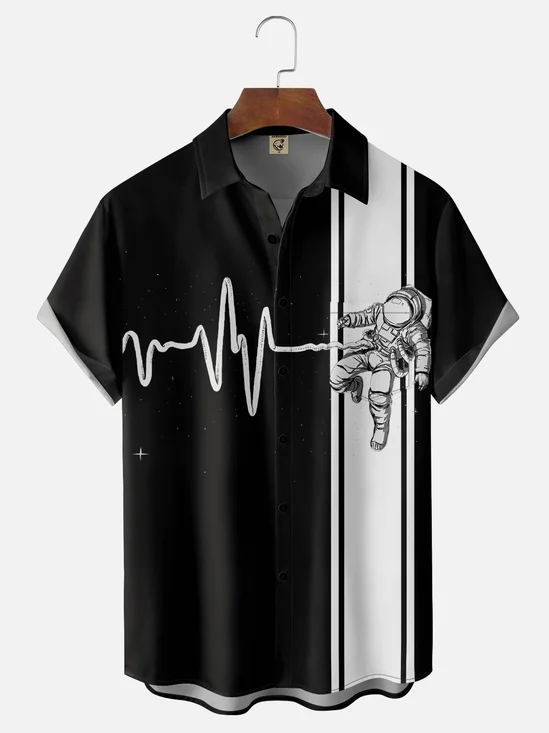 Hardaddy x Digital Carbine Moisture-Wicking Geometry Astronaut Chest Pocket  Bowling Shirt