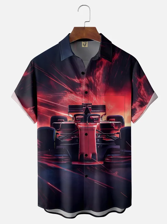 Moisture-wicking Car Racing F1 Chest Pocket Casual Shirt