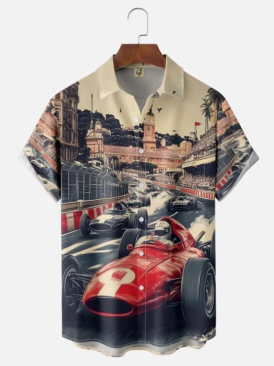 Moisture-wicking Car Racing F1 Chest Pocket Casual Shirt