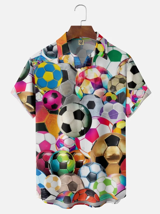 Moisture-wicking Football Chest Pocket Casual Shirt