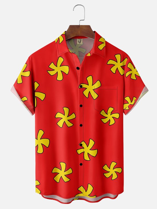 Moisture-Wicking Roleplay Dale Chichi and Dale Rescue Commando Chest Pocket Hawaiian Shirt