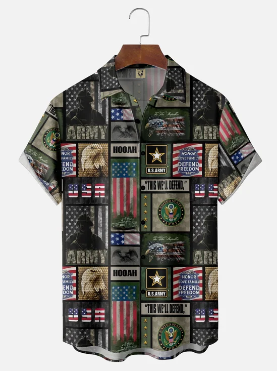 Moisture-Wicking US Army Chest Pocket Hawaiian Shirt