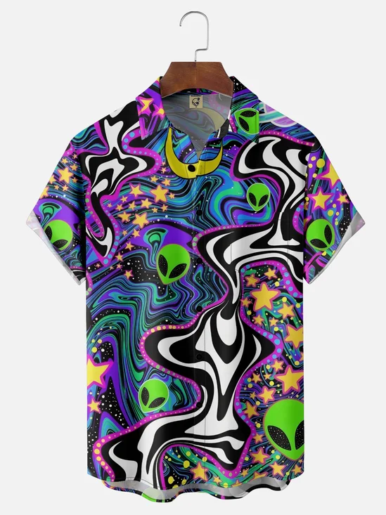 Moisture-wicking Alien Chest Pocket Casual Shirt