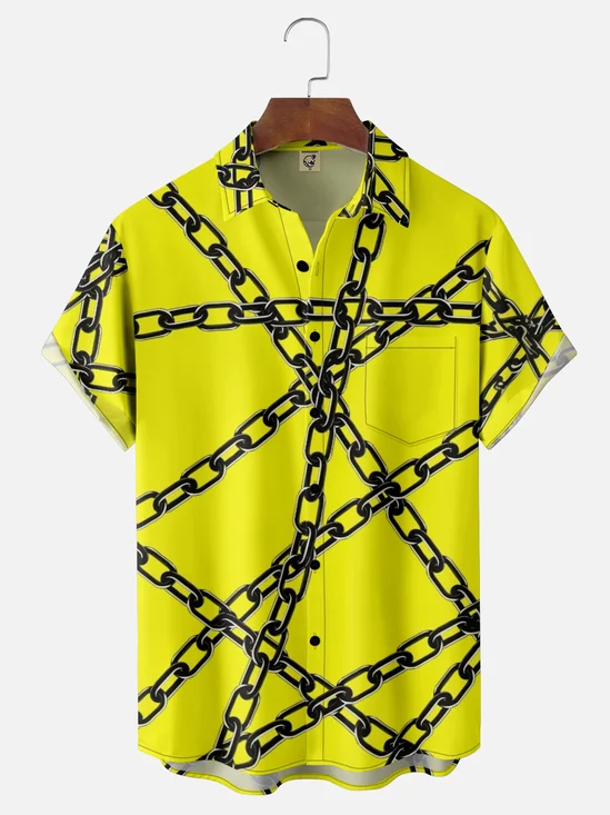 Moisture-wicking Chain Chest Pocket Casual Shirt