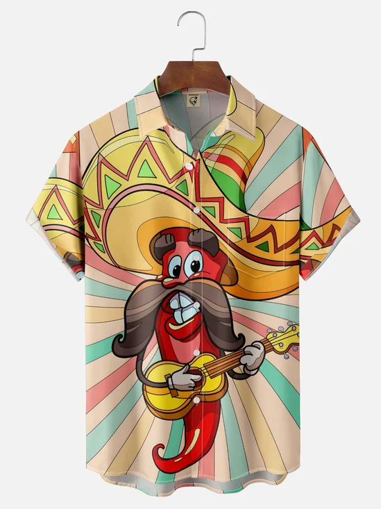 Moisture-wicking Jalapeno Pepper Chest Pocket Casual Shirt