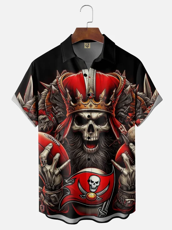 Moisture-Wicking Tampa Bay Buccaneers Chest Pocket Hawaiian Shirt