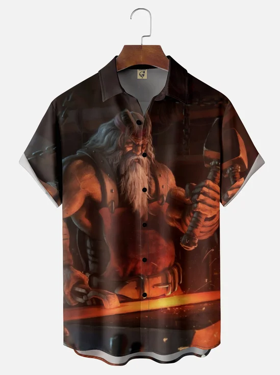 Moisture-wicking Forging Art Bladesmith Fun Chest Pocket Hawaiian Shirt